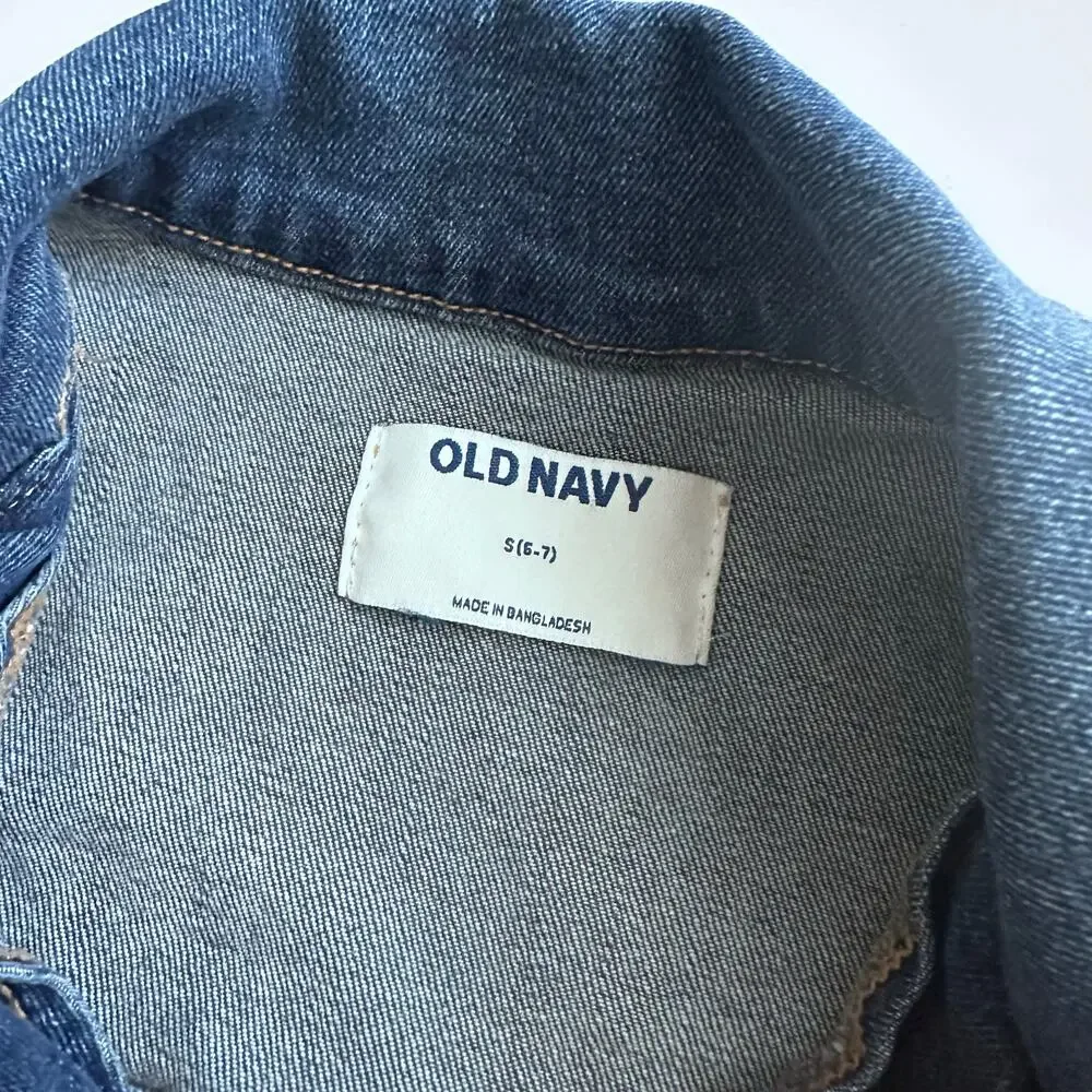 Old Navy Medium Wash Denim Jacket - Girls Size Small